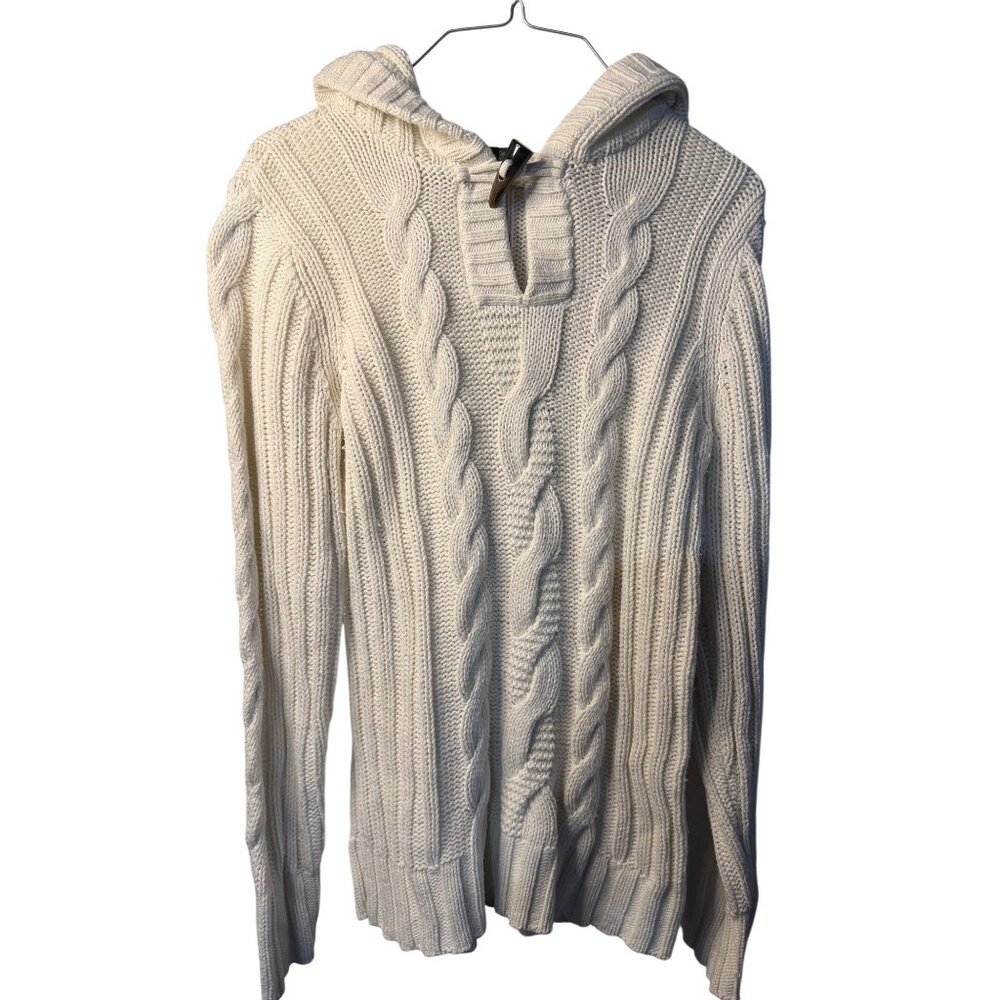 Talbots Women Small Cable Knit Cozy Sweater Hook & Eye Closure Wool Blend Preppy